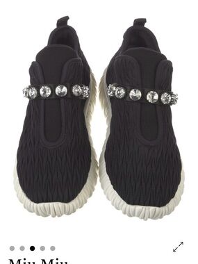 Miu Miu Crystal embellished Sneakers.  In used great condition.